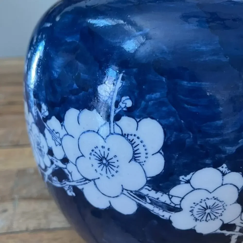 Chinese Porcelain Ginger Jar Blue White Prunus Blossoms 8